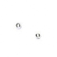 Solid 14k White 2mm Polished Ball Post Stud Earrings - JewelryWeb