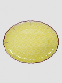 Reminiscent of French Provencal pottery, this durable melamine style is sure to become a cherished favorite for years to come.Melamine17.5 X 12 X 1Dishwasher safeDo not microwaveImported Reminiscent of French Provencal pottery, this durable melamine style is sure to become a cherished favorite for years to come.Melamine17.5 X 12 X 1Dishwasher safeDo not microwaveImported