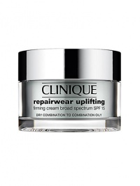 Fortifying moisture cream helps protect skin's natural collagen from UVA/UVB damage. Uses sunlight to turn on powerful repair ingredients. Helps restore skin's bounce and resistance to gravity in as little as 4 weeks. Goes on to help smooth, sculpt, firm. Moisturizes all day. Choose the formula for your skin type. Perfect daytime partner for Repairwear Uplifting Firming Cream. Made in USA. 1.7 oz. Fortifying moisture cream helps protect skin's natural collagen from UVA/UVB damage. Uses sunlight to turn on powerful repair ingredients. Helps restore skin's bounce and resistance to gravity in as little as 4 weeks. Goes on to help smooth, sculpt, firm. Moisturizes all day. Choose the formula for your skin type. Perfect daytime partner for Repairwear Uplifting Firming Cream. Made in USA. 1.7 oz.