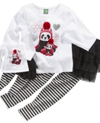 Dollie & Me's matching outfit set will have her and her favorite dolly dressed for a double dose of fashionable fun. Dollie & Me's matching outfit set will have her and her favorite dolly dressed for a double dose of fashionable fun.