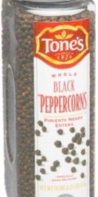 Tone's Whole Black Peppercorns - 19.5 oz shaker Tone's Whole Black Peppercorns - 19.5 oz shaker