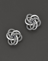 From the Caviar Collection, sterling silver endless knot earrings. Designed by Lagos. From the Caviar Collection, sterling silver endless knot earrings. Designed by Lagos.