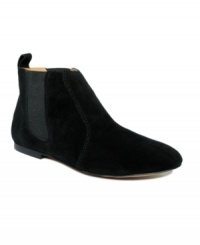 Sleek, sixties style define the Jefferson booties by Report. The classic ankle boot silhouette features smooth suede for a look that flirts with retro. Sleek, sixties style define the Jefferson booties by Report. The classic ankle boot silhouette features smooth suede for a look that flirts with retro.