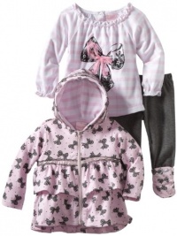 Nannette Baby-girls Infant 3 Piece Bow Hoodie Set, Pink, 24 Months Nannette Baby-girls Infant 3 Piece Bow Hoodie Set, Pink, 24 Months