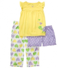 Carters Toddler 3-pc. Turtle Hearts Pajama Set YELLOW/PURPLE 4T Carters Toddler 3-pc. Turtle Hearts Pajama Set YELLOW/PURPLE 4T
