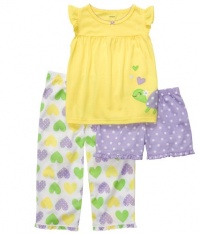 Carters Toddler 3-pc. Turtle Hearts Pajama Set YELLOW/PURPLE 4T