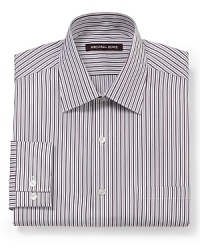 A dignified dress shirt from Michael Kors rounds out your wardrobe with a handsome stripe design in crisp, cool cotton. Pair it with a tie and trousers, or wear alone with dark wash jeans on casual Friday. A dignified dress shirt from Michael Kors rounds out your wardrobe with a handsome stripe design in crisp, cool cotton. Pair it with a tie and trousers, or wear alone with dark wash jeans on casual Friday.