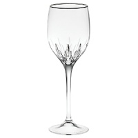 A classic pattern now features a platinum metal band creating pieces that are even more striking than the original. Wine, goblet, flute and iced beverage are available to make a full suite. A classic pattern now features a platinum metal band creating pieces that are even more striking than the original. Wine, goblet, flute and iced beverage are available to make a full suite.