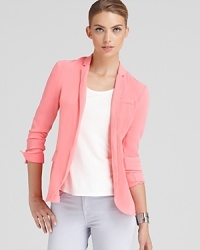 Top off your denim with this brightly-colored DIANE von FURSTENBERG blazer--roll up your sleeves and strike a pose. Top off your denim with this brightly-colored DIANE von FURSTENBERG blazer--roll up your sleeves and strike a pose.