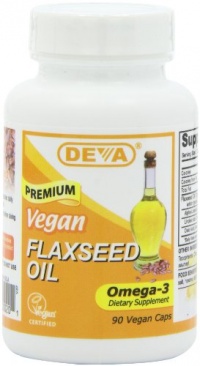 Deva Organic Vegan Vitamins Flax Seed Oil, Omega-3, 90 Vcaps (Pack of 2)