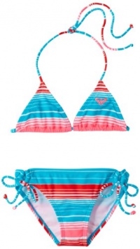 Roxy Kids Girls 7-16 Carefree Cruisin Tiki Tri Set, Bubble Gum, 10 Roxy Kids Girls 7-16 Carefree Cruisin Tiki Tri Set, Bubble Gum, 10