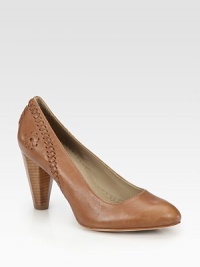 Fine stitched details and a powerful stacked heel complete this go-to pump of buttery leather. Stacked heel, 3¼ (80mm)Leather upperLeather lining and solePadded insoleImported Fine stitched details and a powerful stacked heel complete this go-to pump of buttery leather. Stacked heel, 3¼ (80mm)Leather upperLeather lining and solePadded insoleImported