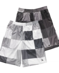 Get moving. Keep up the pace no matter how hectic your schedule gets in these comfortable athletic shorts from Hurley. Get moving. Keep up the pace no matter how hectic your schedule gets in these comfortable athletic shorts from Hurley.