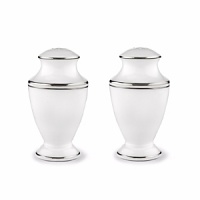 Double bands of platinum set in a distinctive Lenox pattern are an elegant accompaniment to your favorite recipes. Double bands of platinum set in a distinctive Lenox pattern are an elegant accompaniment to your favorite recipes.