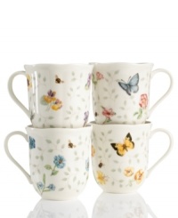 Big on charm, Butterfly Meadow Petite mugs from Lenox features the sturdy porcelain and colorful garden scenes of the original Butterfly Meadow dinnerware, but on a smaller, cuter scale. In four different patterns. Big on charm, Butterfly Meadow Petite mugs from Lenox features the sturdy porcelain and colorful garden scenes of the original Butterfly Meadow dinnerware, but on a smaller, cuter scale. In four different patterns.