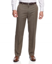 Classic keeps you comfortable and crisp all day with these stylish dress pants from Haggar. Classic keeps you comfortable and crisp all day with these stylish dress pants from Haggar.