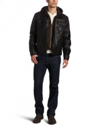 Levi's Men's Faux Leather Trucker Hoodie Levi's Men's Faux Leather Trucker Hoodie