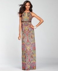 INC's paisley-print maxi dress features chic details, like keyhole cutouts at the neckline and a beaded empire waistline. INC's paisley-print maxi dress features chic details, like keyhole cutouts at the neckline and a beaded empire waistline.
