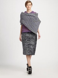 Textural metallic fringe decorates the front of this playful pencil silhouette.Solid waistbandFringe-trimmed frontBack zipAbout 28 long82% polyamide/7% acrylic/7% cotton/4% mohairDry cleanMade in USA of imported fabricModel shown is 5'9½ (176cm) wearing US size 4. Textural metallic fringe decorates the front of this playful pencil silhouette.Solid waistbandFringe-trimmed frontBack zipAbout 28 long82% polyamide/7% acrylic/7% cotton/4% mohairDry cleanMade in USA of imported fabricModel shown is 5'9½ (176cm) wearing US size 4.