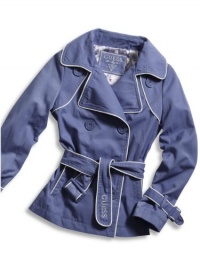 GUESS Kids Girls Big Girl Jacket with Printed Lining, PURPLE (7/8) GUESS Kids Girls Big Girl Jacket with Printed Lining, PURPLE (7/8)
