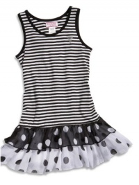 GUESS Kids Girls Girls Striped & Polka-Dotted Dress, STRIPE (5/6) GUESS Kids Girls Girls Striped & Polka-Dotted Dress, STRIPE (5/6)