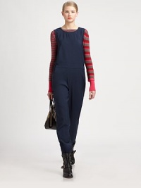 Channel utilitarian-chic vibes with this long, relaxed jumpsuit, defined by four-pocket styling and a drop waist. RoundneckSleevelessDrop waistFront slash pocketsExposed back zipperBack patch pocketsAbout 59 from shoulder to hemPolyesterMachine washImportedModel shown is 5'11 (178cm) wearing US size Small. Channel utilitarian-chic vibes with this long, relaxed jumpsuit, defined by four-pocket styling and a drop waist. RoundneckSleevelessDrop waistFront slash pocketsExposed back zipperBack patch pocketsAbout 59 from shoulder to hemPolyesterMachine washImportedModel shown is 5'11 (178cm) wearing US size Small.