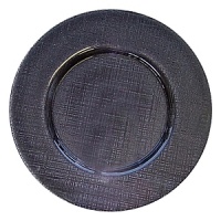This glass charger adds incredible dimension to any table setting. Dishwasher and microwavable safe. This glass charger adds incredible dimension to any table setting. Dishwasher and microwavable safe.