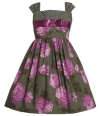 Grey and Purple 'Pom Pom' Floral Print Dress GY3FV,Bonnie Jean Little Girls Special Occasion Flower Girl Party Dress
