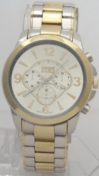 Mark Naimer Quartz XL Men Watch Chronograph-style Look Silver N Gold Two Tone Metal Band Mark Naimer Quartz XL Men Watch Chronograph-style Look Silver N Gold Two Tone Metal Band
