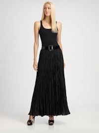 This long, silky silhouette is crafted with allover crinkles for a soft, romantic look.Self waistbandConcealed side zipAbout 41 longCupro/silkDry cleanImportedModel shown is 5'10 (177cm) wearing US size 4. This long, silky silhouette is crafted with allover crinkles for a soft, romantic look.Self waistbandConcealed side zipAbout 41 longCupro/silkDry cleanImportedModel shown is 5'10 (177cm) wearing US size 4.