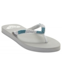 Get ready to dance. Colorful beading detail on the Conga thong sandals by Roxy is sure to get you moving. Get ready to dance. Colorful beading detail on the Conga thong sandals by Roxy is sure to get you moving.