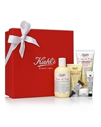 Rich in all-day hydration, Kiehl's cherished Creme de Corps products are ideal for luxuriously pampering dry skin. The collection includes includes Creme de Corps Nurturing Body Washing Cream (2.5 oz.), Creme de Corps Soy Milk & Honey Body Polish (6.8 oz.), Creme de Corps (8.4 oz.), Ultra Facial Cream (.25 oz.) and Powerful-Strength Line-Reducing Concentrate (0.17 oz.). Rich in all-day hydration, Kiehl's cherished Creme de Corps products are ideal for luxuriously pampering dry skin. The collection includes includes Creme de Corps Nurturing Body Washing Cream (2.5 oz.), Creme de Corps Soy Milk & Honey Body Polish (6.8 oz.), Creme de Corps (8.4 oz.), Ultra Facial Cream (.25 oz.) and Powerful-Strength Line-Reducing Concentrate (0.17 oz.).