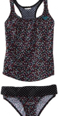 Roxy Kids Girls 7-16 Racerback Tankini Set, True Black, 14 Roxy Kids Girls 7-16 Racerback Tankini Set, True Black, 14
