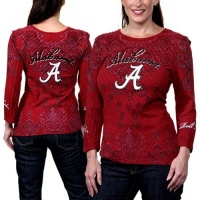NCAA Alabama Crimson Tide Womens Allover Three Quarter Sleeve Rhinestone T-Shirt - Crimson (Medium) NCAA Alabama Crimson Tide Womens Allover Three Quarter Sleeve Rhinestone T-Shirt - Crimson (Medium)