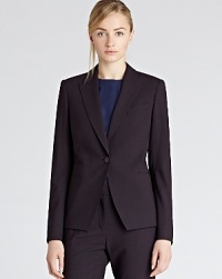This clean, one-button REISS blazer delivers a fitted, feminine silhouette for a refined workweek look. Wear it with its matching Milano trousers for a suited look or pair it with a contrasting trousers and a statement shirt for an on-trend and relaxed take on tailoring. This clean, one-button REISS blazer delivers a fitted, feminine silhouette for a refined workweek look. Wear it with its matching Milano trousers for a suited look or pair it with a contrasting trousers and a statement shirt for an on-trend and relaxed take on tailoring.
