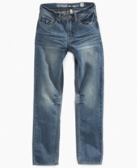 The only thing missing is the stage when he's rockin' these slim-fit heavy-wash jeans from guess. The only thing missing is the stage when he's rockin' these slim-fit heavy-wash jeans from guess.