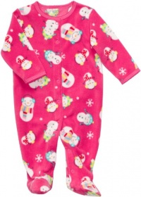 Carter's Infant Girls Micro Fleece Snap - Pink Snowman (3Mos) Carter's Infant Girls Micro Fleece Snap - Pink Snowman (3Mos)