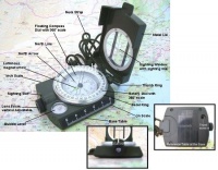 Military Prismatic Sighting Compass w/ Pouch Military Prismatic Sighting Compass w/ Pouch