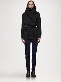 A sculptural zip-off collar creates a modern silhouette on this softly knit wool style.Rib-knit zip-off collar with button closuresSash beltRib-knit cuffs and hemWoolDry cleanImportedModel shown is 5'10½ (179cm) wearing US size 4. A sculptural zip-off collar creates a modern silhouette on this softly knit wool style.Rib-knit zip-off collar with button closuresSash beltRib-knit cuffs and hemWoolDry cleanImportedModel shown is 5'10½ (179cm) wearing US size 4.