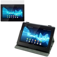 Evecase® Black Book-Form PU Leather Stand Case Cove with LCD Screen Protector for Sony Xperia Tablet S 9.4-Inch Android Tablet Evecase® Black Book-Form PU Leather Stand Case Cove with LCD Screen Protector for Sony Xperia Tablet S 9.4-Inch Android Tablet