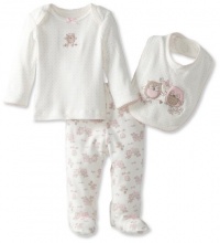Little Me Baby-Girls Sweet Owl Lap Shoulder Set, Ivory Print, Newborn