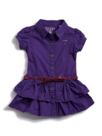 GUESS Kids Girls Little Girl Twill Dress, PURPLE (5/6)