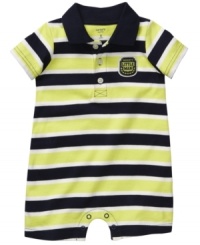 Everyone will know just how much he's loved in one of these stylishly striped rompers from Carter's. Everyone will know just how much he's loved in one of these stylishly striped rompers from Carter's.