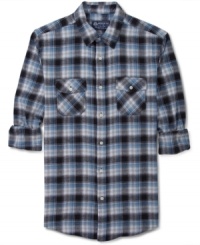 Every fella needs a favorite shirt, this American Rag flannel is sure to take that title. Every fella needs a favorite shirt, this American Rag flannel is sure to take that title.
