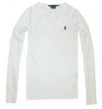 Ralph Lauren Sport Women Lightweight Pony Logo V-neck Long Sleeve T-shirt Ralph Lauren Sport Women Lightweight Pony Logo V-neck Long Sleeve T-shirt