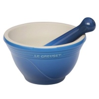 Le Creuset Stoneware 20-Ounce Mortar and Pestle, Marseille Le Creuset Stoneware 20-Ounce Mortar and Pestle, Marseille