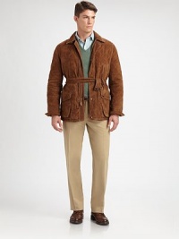 A classic-fitting, sophisticated pant is tailored with a relaxed-straight leg, flat-front and classic rise in a rich silk and cotton blend for a refined, modern finish.Flat-front styleSide slash, back welt pocketsInseam, about 3155% silk/45% cottonDry cleanImported A classic-fitting, sophisticated pant is tailored with a relaxed-straight leg, flat-front and classic rise in a rich silk and cotton blend for a refined, modern finish.Flat-front styleSide slash, back welt pocketsInseam, about 3155% silk/45% cottonDry cleanImported
