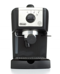 In the morning, after a meal - any time is a good time for hot, eye-opening espresso and cappuccino! Great looking and hard working, this 15-bar pump-driven machine features a dual-function filter holder that mixes air into the brewing process to produce the perfect crema every time. One-year limited warranty. Model EC155. In the morning, after a meal - any time is a good time for hot, eye-opening espresso and cappuccino! Great looking and hard working, this 15-bar pump-driven machine features a dual-function filter holder that mixes air into the brewing process to produce the perfect crema every time. One-year limited warranty. Model EC155.