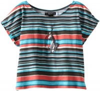 Baby Phat - Kids Girls 7-16 Stripe Tee, Peacock, Large Baby Phat - Kids Girls 7-16 Stripe Tee, Peacock, Large