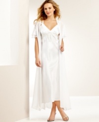 Slip into something sheer and sexy. Flora Nikrooz's Cognac robe features short flutter sleeves with beautiful lace embellishments at the shoulder. Slip into something sheer and sexy. Flora Nikrooz's Cognac robe features short flutter sleeves with beautiful lace embellishments at the shoulder.